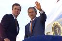 President Bush, with his brother Gov. Jeb Bush R-Fla, waves as they depart at the Jacksonville International Airport, in Jacksonville, Fla., Monday, Sept. 10, 2001. Bush is in Jacksonville to visit the Justina Road Elementary School.   (AP Photo/Doug Mills)