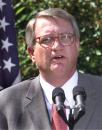 FILE--John P. Walters speaks in the Rose Garden of the White House in this Thursday, May 10, 2001 file photo after President Bush  nominated him to head the Office of National Drug Control Policy. Walters, a harsh critic of the Clinton-era anti-drug policies, now faces strong criticism of his own drug policies and what he'll do as the next leader of America's drug war. (AP Photo/Ron Edmonds, File)