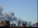 This is a view from the Lower East Side of Manhattan where the World Trade Center towers would have been visible prior to the collpase of the buildings  after a terrorist attack in New York Tuesday, Sept. 11, 2001. (AP Photo/Bill Pilc)