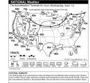 The Accu-Weather forecast for Wednesday, Sept. 12, 2001, shows the leading edge of an autumnlike air mass will sweep into the Midwest today, bringing a few showers to the northern Great Lakes. Numerous showers and thunderstorms will move across Florida. There will be a few welcome showers in the parched West. The sun will shine on the central and southern Plains. (AP Photo/AccuWeather)