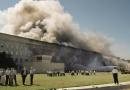 Smoke billows from the Pentagon in Washington Tuesday, Sept. 11, 2001 after it took a direct, devasting hit from an aircraft. (AP Photo/Will Morris)