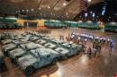 Members of the National Guard gather at the D.C. Armory in Washington Tuesday, Sept. 11, 2001 to get their orders after being called in after an apparent terrorist attack at the Pentagon. (AP Photo/Michael DiBari Jr.)