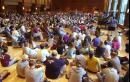 Aproximately 1,500 students and others gather at Penn State's Hetzel Union building for a All Faith Vigil Tuesday, Sept. 11, 2001 in State College, Pa. The vigil was in response to terroist attacks on U.S. soil Tuesday. (AP Photo/Pat Little)