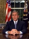 President Bush addresses the nation from the Oval Office about the terrorist attacks at the World Trade Center and the Pentagon, Tuesday, Sept. 11, 2001. Bush said 'Freedom itself has been attacked this morning by a faceless coward.'  (AP Photo/Doug Mills)