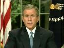 In this image from television, President Bush addresses the nation Tuesday, Sept. 11, 2001 from the Oval office of the White House in Washington, regarding the terrorist attacks. (AP Photo/ APTN)