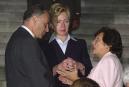 Members of the New York congressional delegation talk on the steps of the Capitol in Washington, Tuesday, Sept. 11, 2001, following statements by congressional leaders.  Left to right are Sen. Charles Schumer, D-N.Y., Sen. Hillary Rodham Clinton, D-N.Y., and Rep. Nita Lowey, D-N.Y. (AP Photo/Dennis Cook)