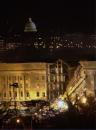 The Pentagon is lit up as firefighters continue to work the scene where the building took a direct hit by an airplane in a terrorist attack Tuesday, Sept. 11, 2001, in Washington. (AP Photo/Steve Helber)