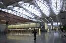 A San Francisco policeman patrols the empty San Francisco International terminal Wednesday, Sept. 12, 2001, in San Francisco. The airport was closed for a second day after terrorist attacks on the East Coast. (AP Photo/Ben Margot)