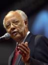 ADVANCE FOR FRIDAY AMS, SEPT. 14--Dr. William J. Shaw, president of the National Baptist Convention USA, addresses the organization's annual meeting in Minneapolis, Sept. 6, 2001. Shaw has worked tenaciously to restore faith in the nation's largest black denomination after replacing Rev. Henry Lyons, who was convicted of swindling more than $4 million. (AP Photo/Ann Heisenfelt)