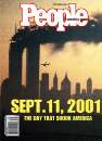 The cover of People Magazine's weekly issue shows a photograph taken by Robert A. Cumins/Black Star, right before the second hijacked commercial plane crashed into the World Trade Center in New York. The 136-page issue, available on newstands September 14, 2001,  is devoted entirely to the tragic events surrounding the terrorist attack.   REUTERS/People Magazine Handout